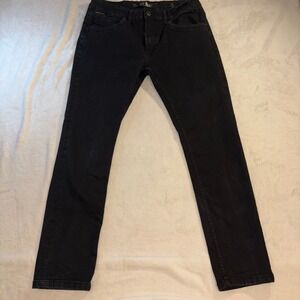 Nick Danger Mens Slim Fit Faded Black Denim Jeans 34x30 Casual Five Pocket Pants